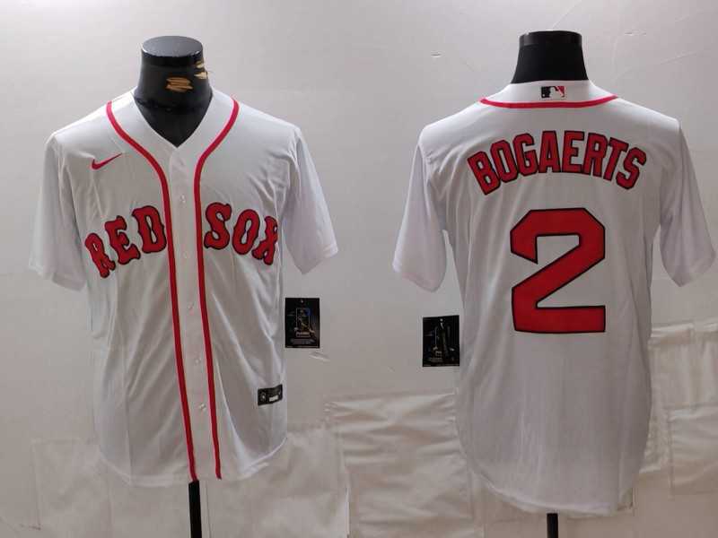 Men%27s Boston Red Sox #2 Xander Bogaerts White Cool Base Stitched Jersey